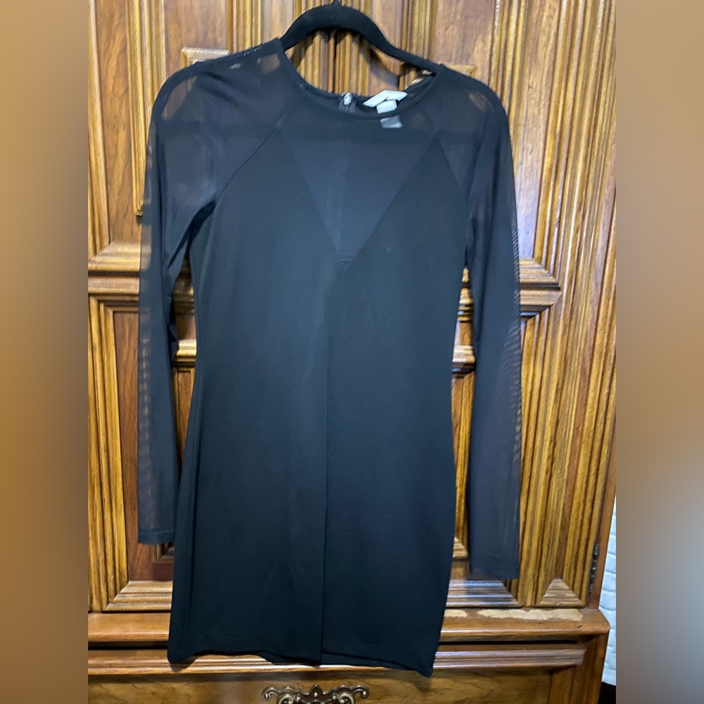 H&M Dress with Sheer Sleeves / Neckline Sz  M